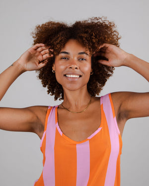 Color Block Tank Top Orange