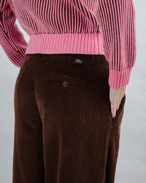 Corduroy Pleated Pants Chocolate