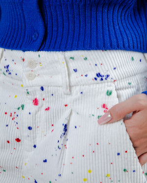 Splash Paint Corduroy Pleated Pants