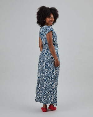 Sombrilla Kimono Dress Blue