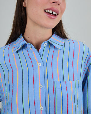 Stripes Boxy Blouse Blue