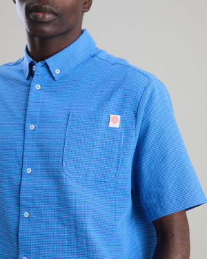 Asis Percales Daisy Checks Boxy Shirt Blue