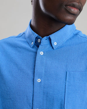 Asis Percales Daisy Checks Boxy Shirt Blue