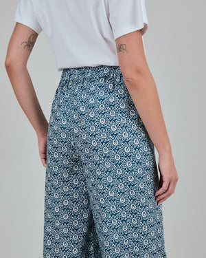 Asis Percales Daisy Wide Leg Pants Blue