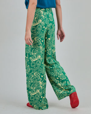 Asis Percales Crocodylus Wide Leg Pants Green
