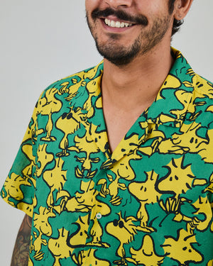Peanuts Woodstock Aloha Shirts Green