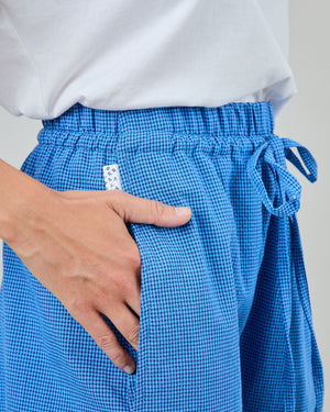 Checks Balloon Pants Blue