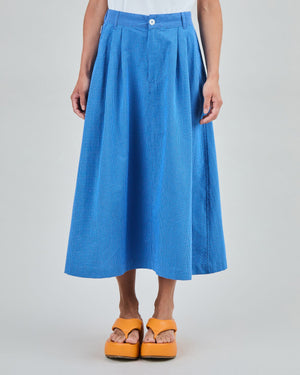 Checks Midi Skirt Blue