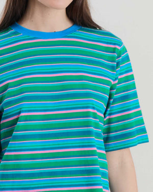 Stripes Boxy Tee Blue