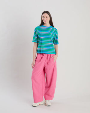 Stripes Boxy Tee Blue