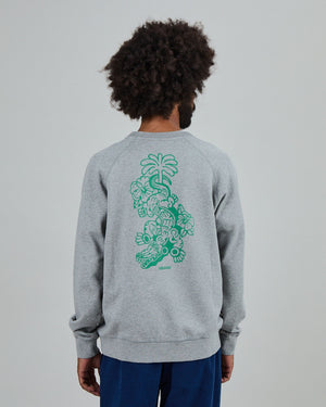 Asis Percales Crocodylus Sweatshirt Grey Melange