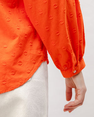 Polka Dot Romantic Cotton Blouse Orange