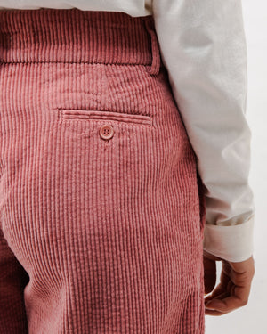 Corduroy Pleated Pants Rose