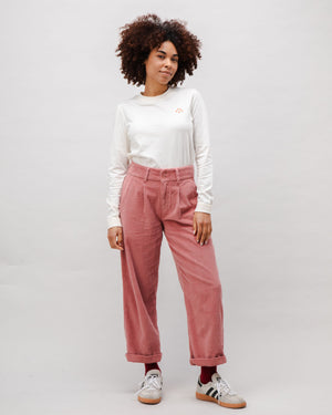 Corduroy Pleated Pants Rose