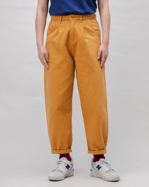 Pegged Cotton Twill Pants Ochre