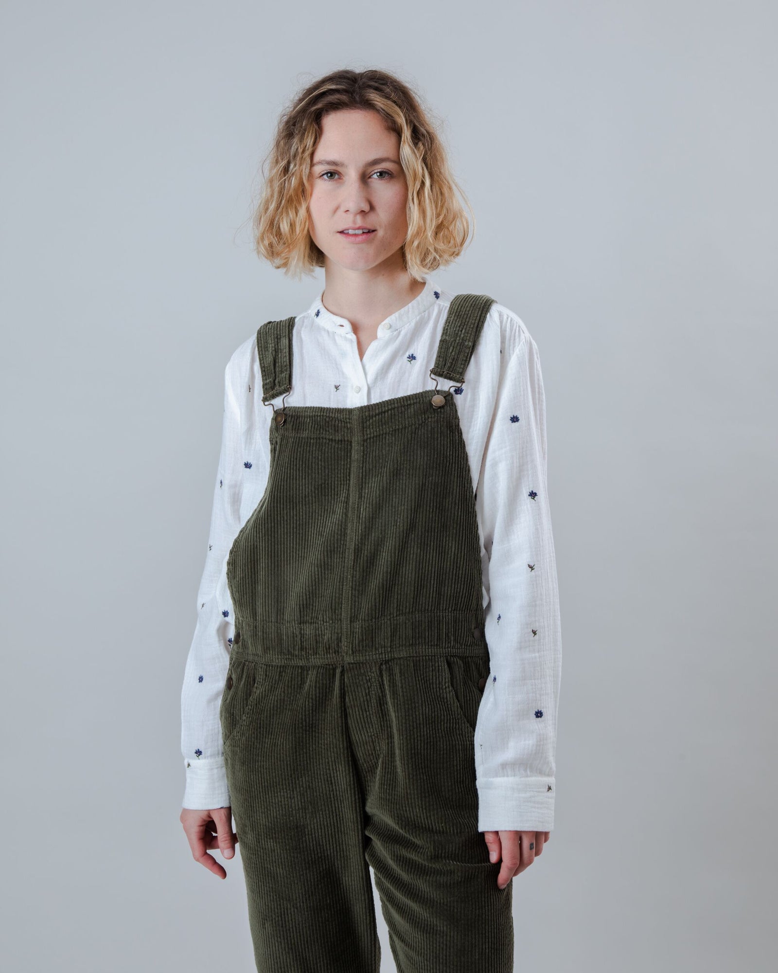 Corduroy Overall Stone Green