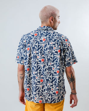 Ola de Calor Aloha Shirt Navy
