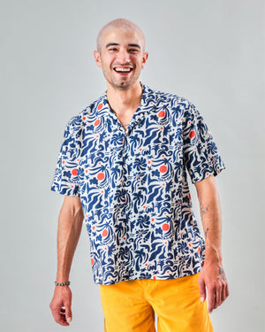 Ola de Calor Aloha Shirt Navy