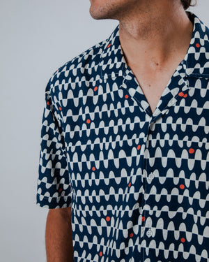 Sunset Aloha Shirt Navy