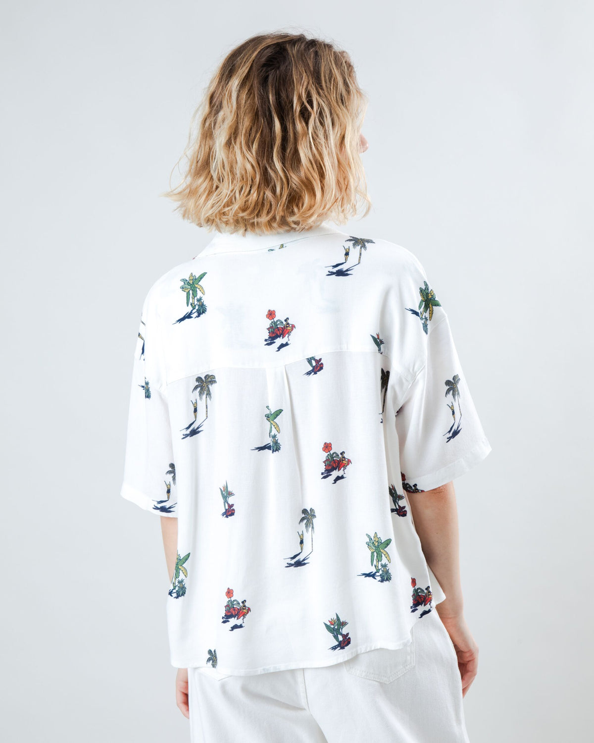 Helios Small Cropped Blouse Ecru