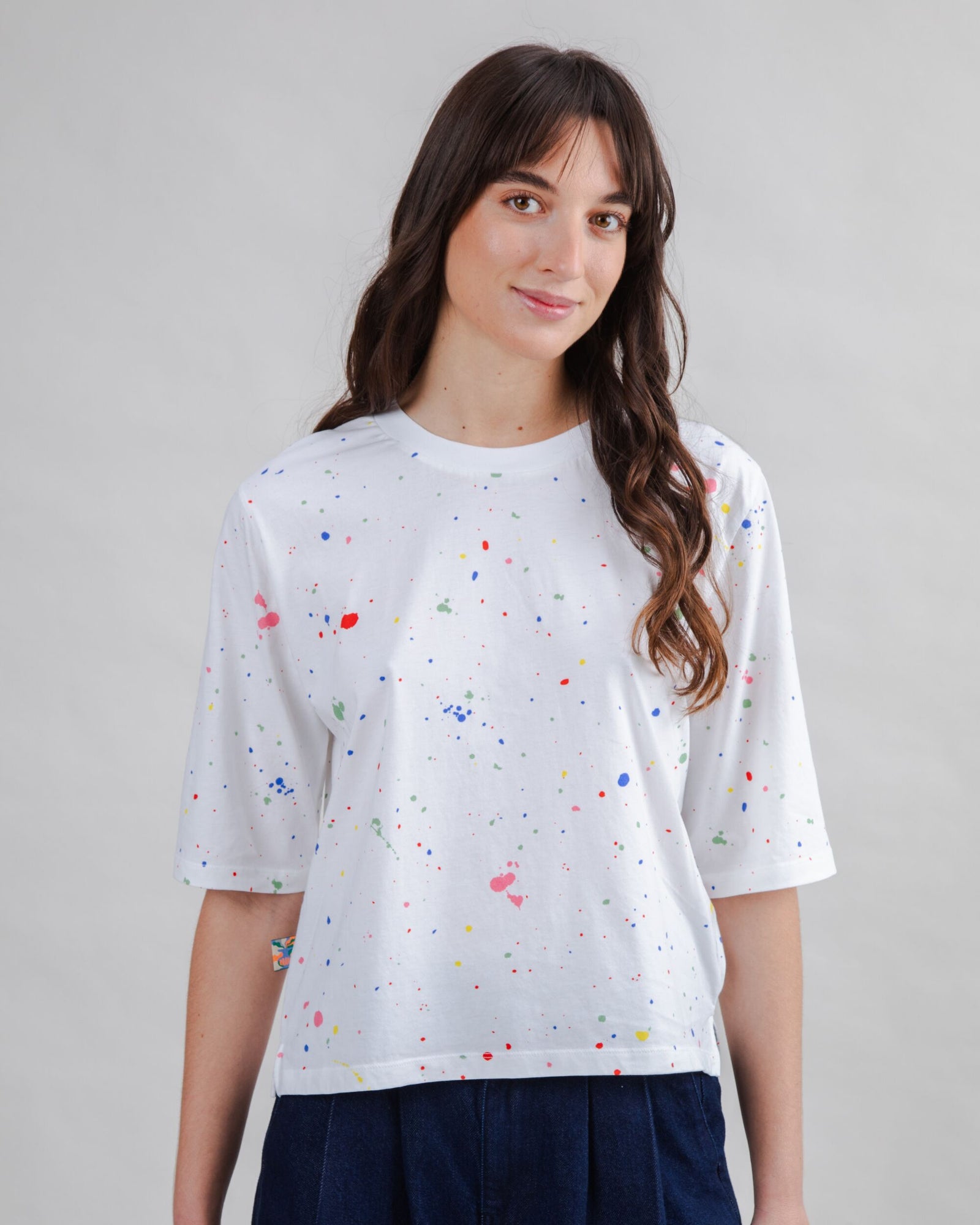 Splash Paint Squared Tee White