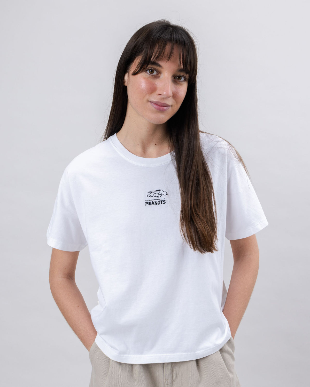 Peanuts Everybody's in a Hurry Oversize Tee White