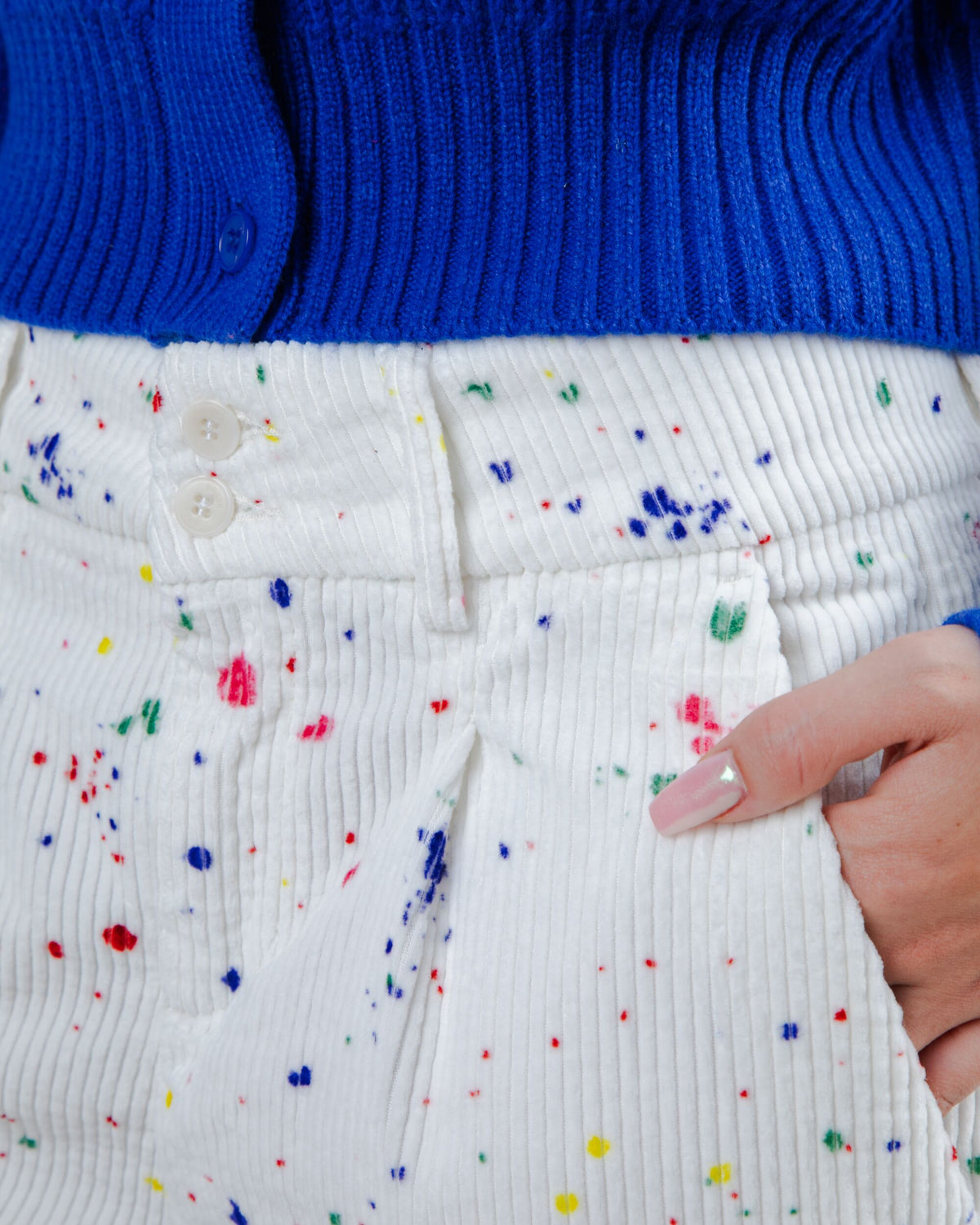 Splash Paint Corduroy Pleated Pants