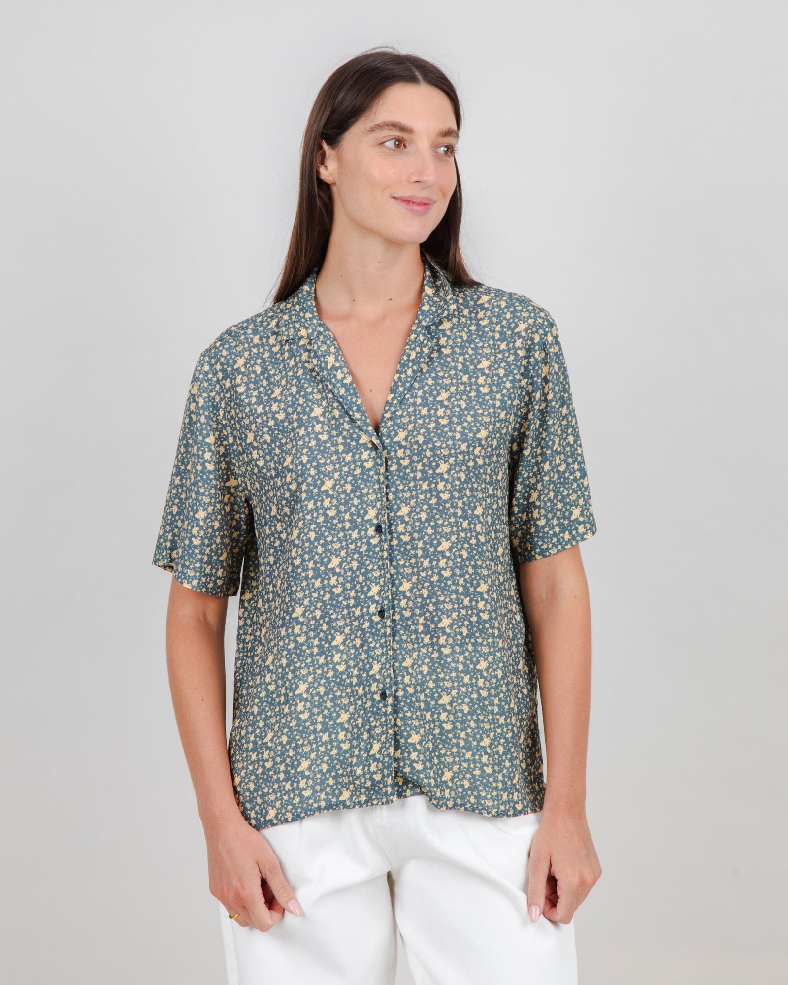 Peanuts Woodstock Aloha Blouse Navy