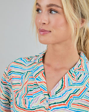 Messy Stripes Aloha Blouse Multicolor