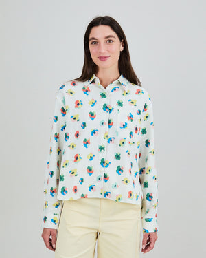 Mini Flower Boxy Blouse Ecru