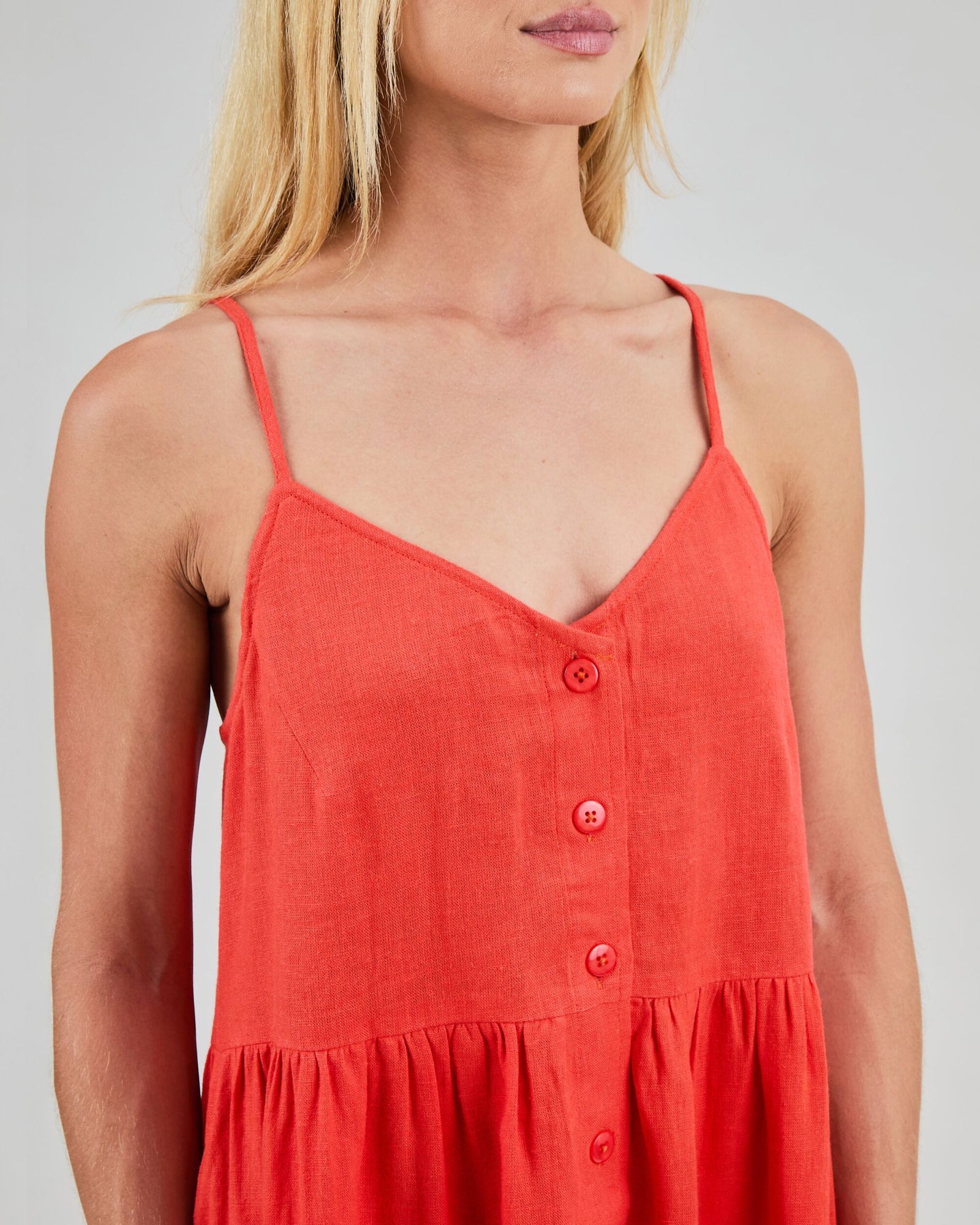 Strappy Loose Dress Coral