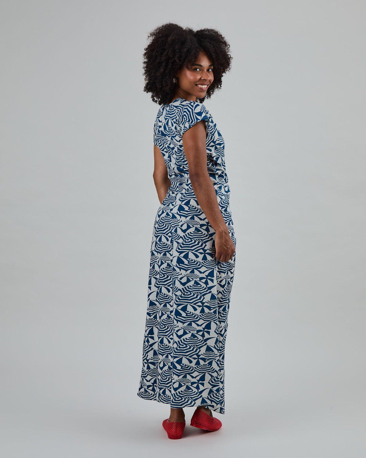Sombrilla Kimono Dress Blue