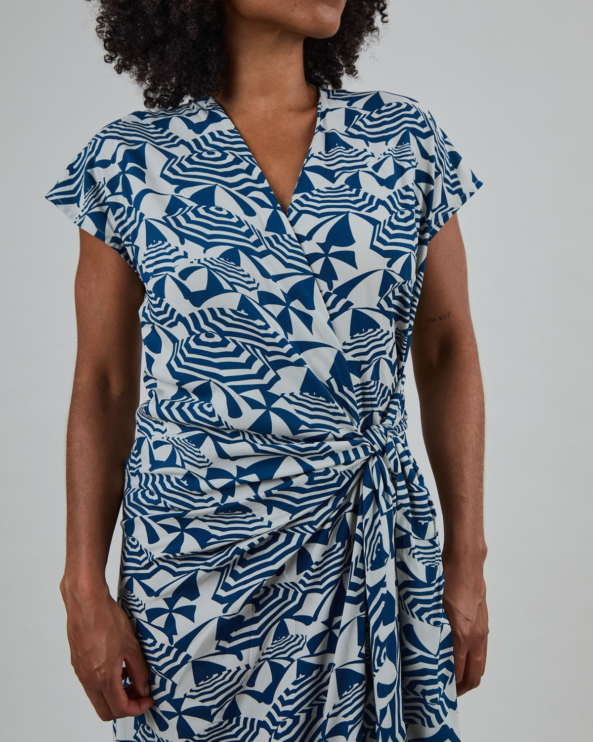 Sombrilla Kimono Dress Blue