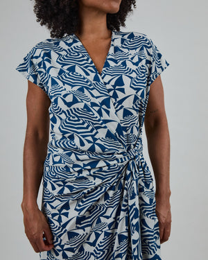 Sombrilla Kimono Dress Blue