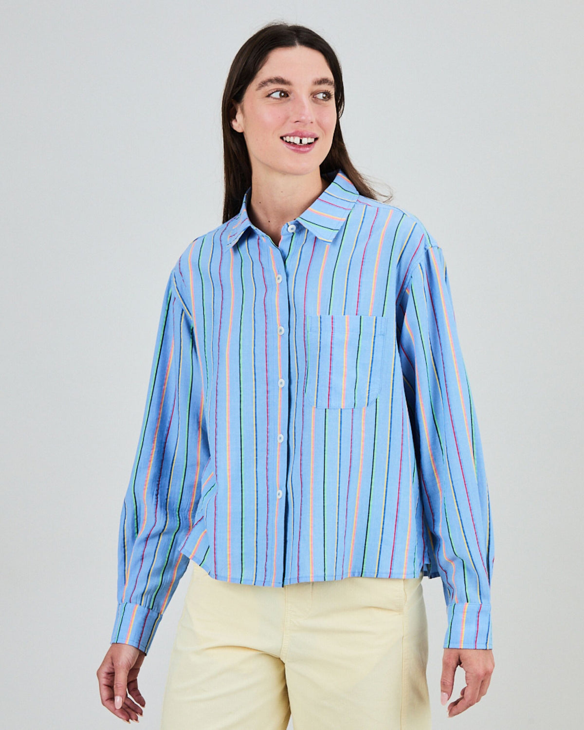 Stripes Boxy Blouse Blue