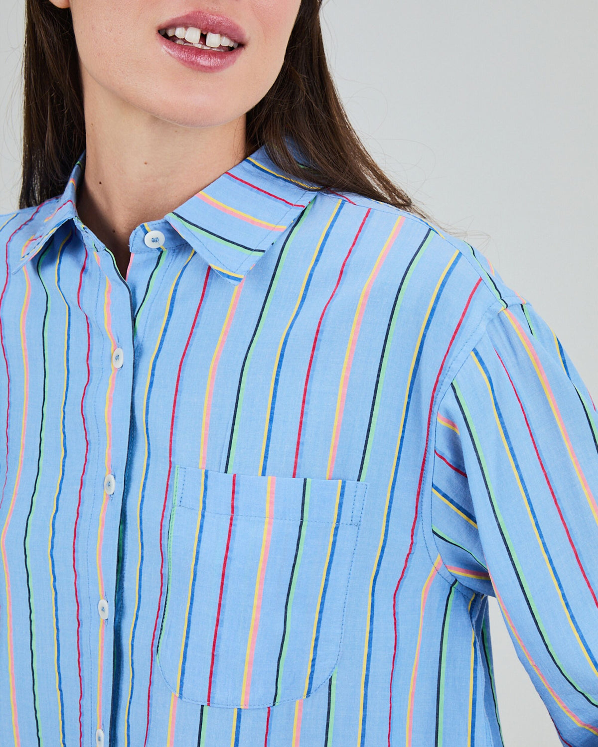 Stripes Boxy Blouse Blue