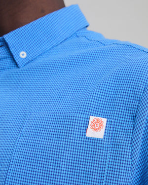 Asis Percales Daisy Checks Boxy Shirt Blue
