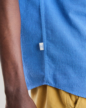 Asis Percales Daisy Checks Boxy Shirt Blue