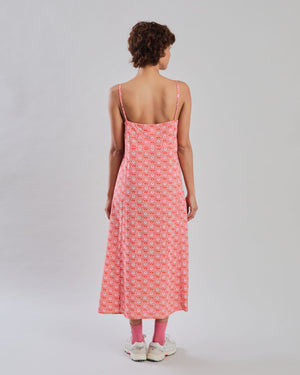 Asis Percales Daisy Strappy Straight Dress Red