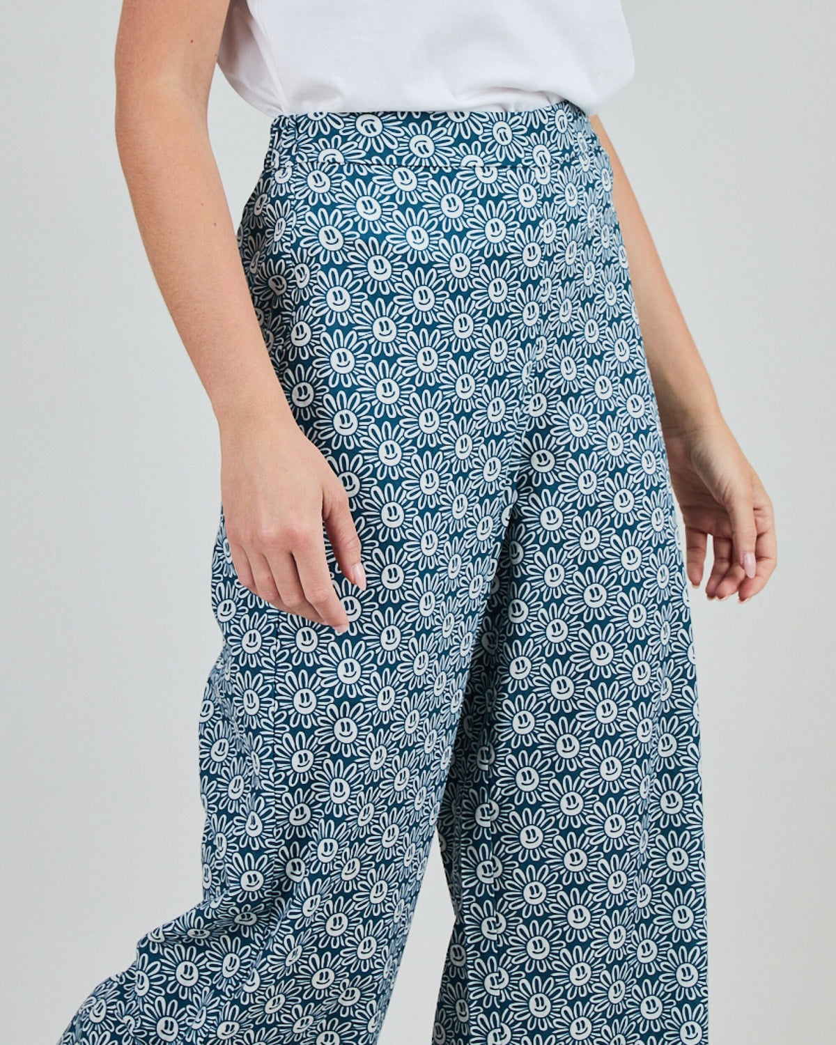 Asis Percales Daisy Wide Leg Pants Blue