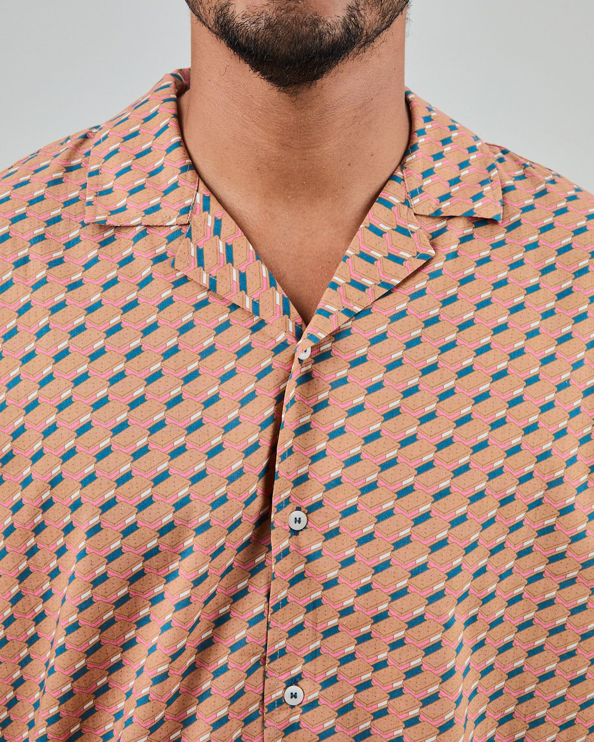 Icecream Sandwich Aloha Shirt Blue