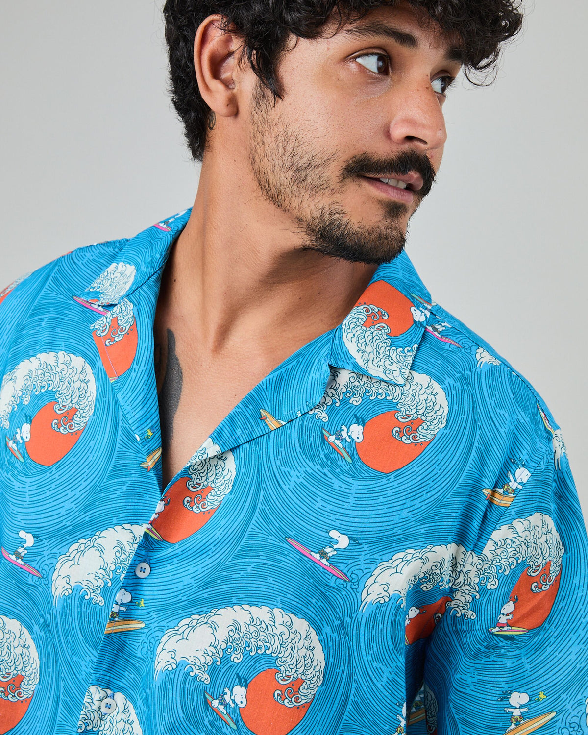 Peanuts Surf Aloha Shirt Blue