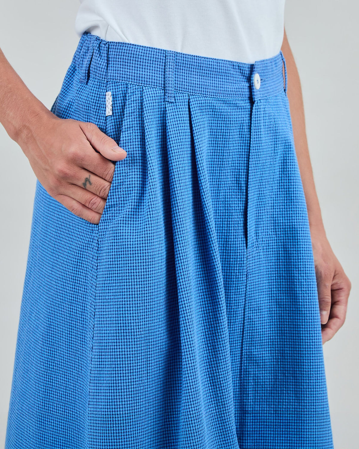 Checks Midi Skirt Blue