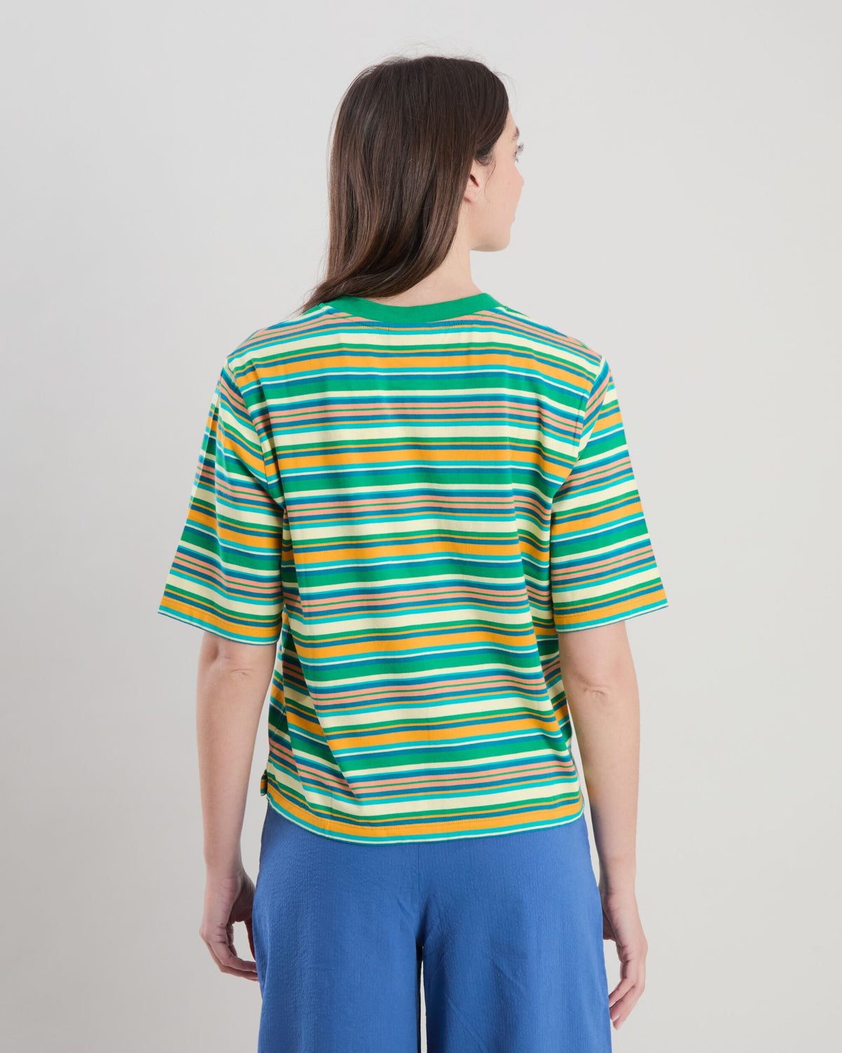 Stripes Boxy Tee Green
