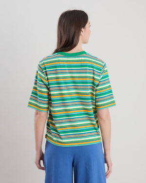 Stripes Boxy Tee Green