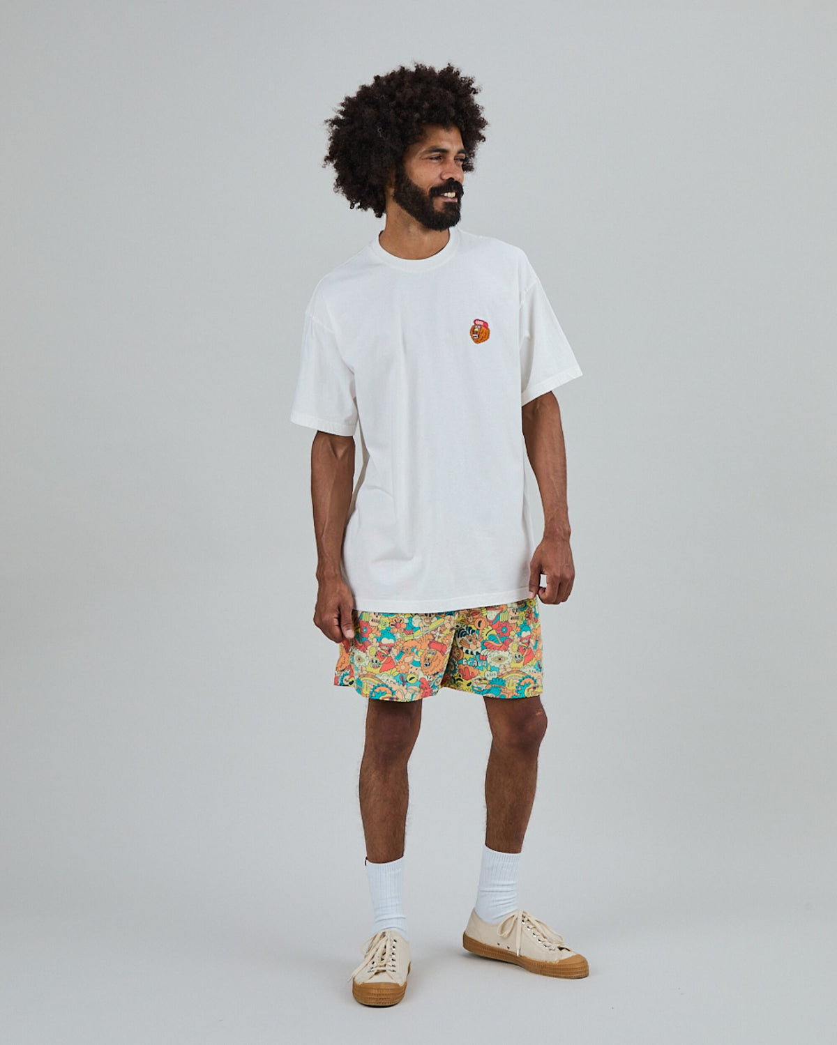 Asis Percales Party Animal Oversize T-Shirt White