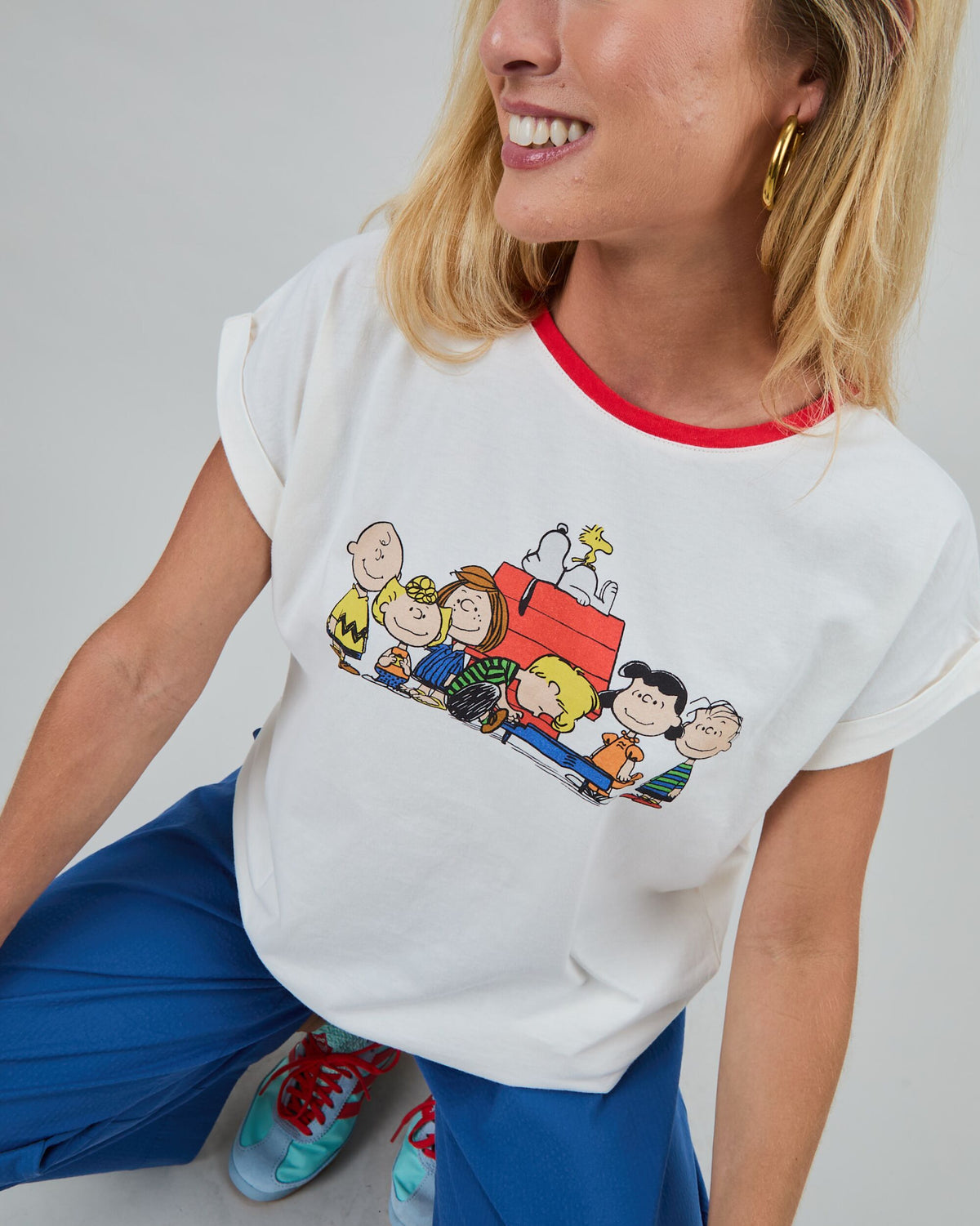 Peanuts Retro Friends Scoop Tee Ecru