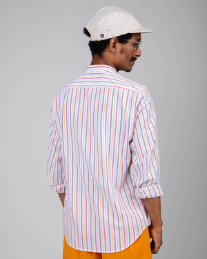 Rainbow Regular Mao Shirt White