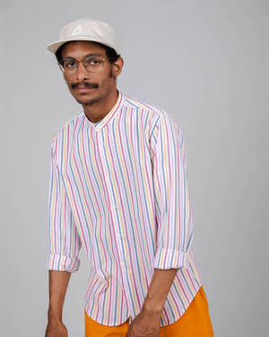 Rainbow Regular Mao Shirt White