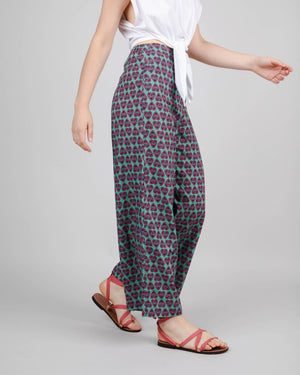 Asis Percales Heart Wide Leg Pant Light Morera